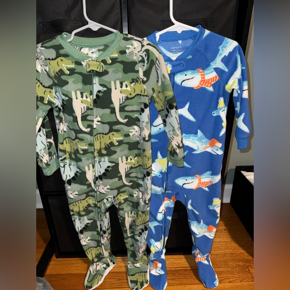 Carter's Kids Dinosaur and Shark Fleece Zippy Bundle